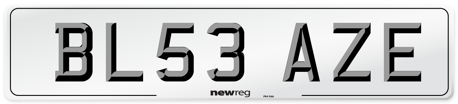 BL53 AZE Number Plate from New Reg